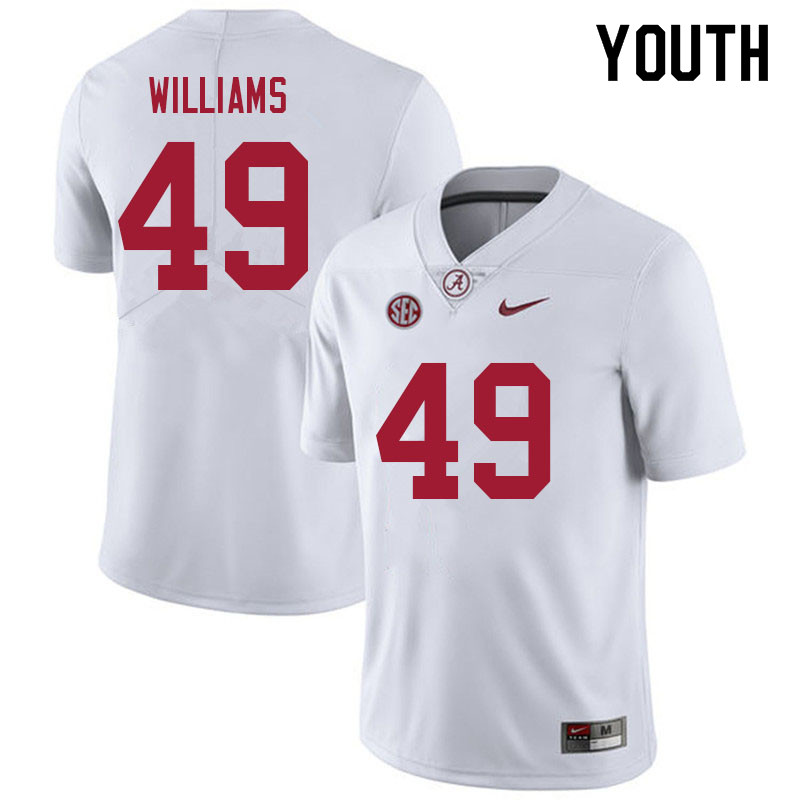 Youth #49 Kaine Williams Alabama Crimson Tide College Football Jerseys Sale-White